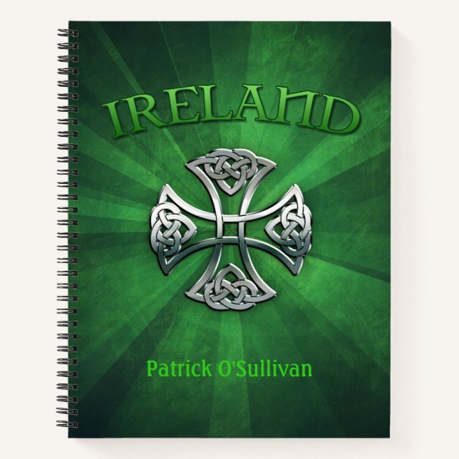 Carnet Croix celtique irlandaise personnalisée (Devant)