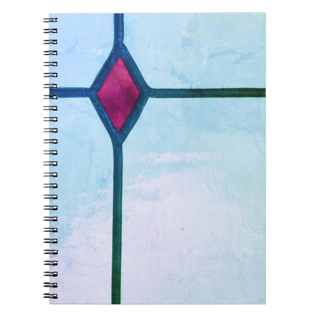 Carnet Croix de diamant bleu peinte en verre (Devant)