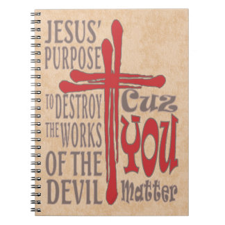 Carnet Croix du Christ sang rouge gouttes Cuz You Matt