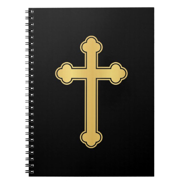 Carnet Croix orthodoxe élégante en or (Devant)