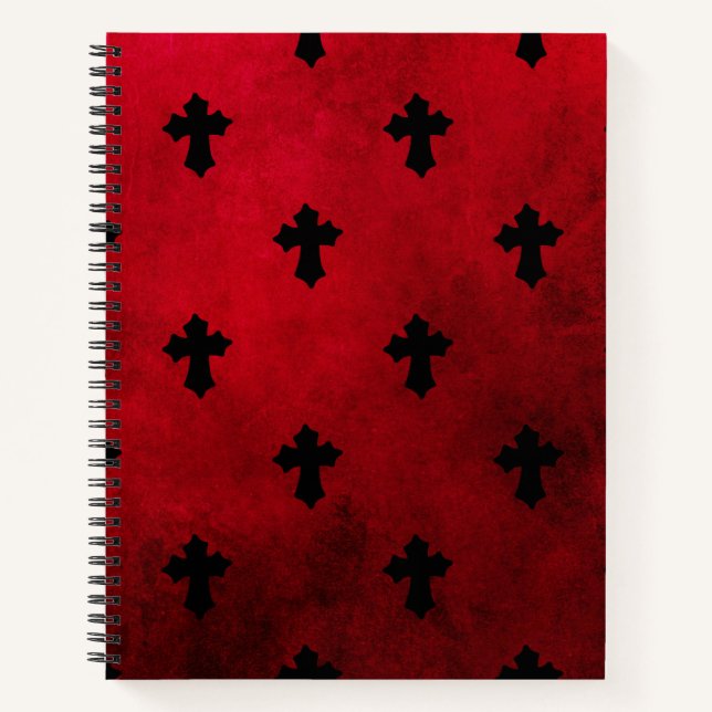Carnet Croix rouge et noire gothique (Devant)