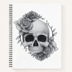 Carnet Croquis de crâne et de roses