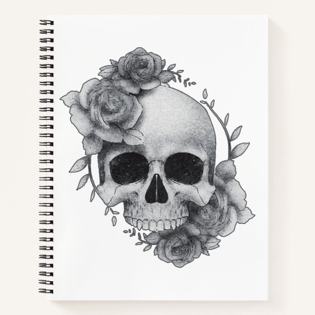 Carnet Croquis de crâne et de roses (Devant)