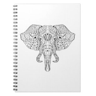 Carnet Croquis de griffonnage de tête d'éléphant