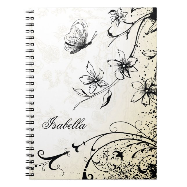 Carnet Croquis de jardin floral papillon (Devant)