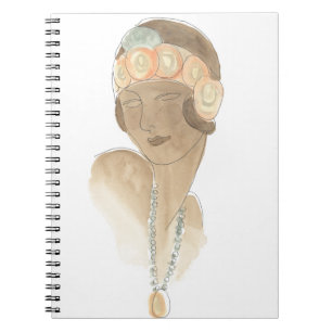 Carnet Croquis de mode Flapper - Femme avec pièce à cheve