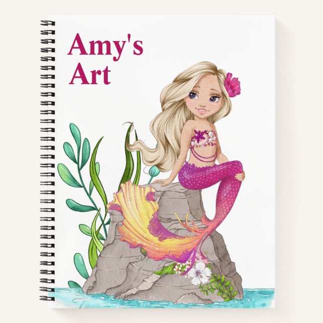 Carnet Croquis de sirène pour enfants  (Devant)