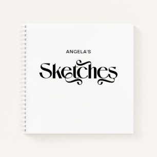 Carnet Croquis de typographie décorative élégante moderne
