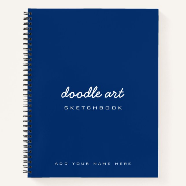 Carnet Croquis doodart nom sketchbook indigo bleu (Devant)