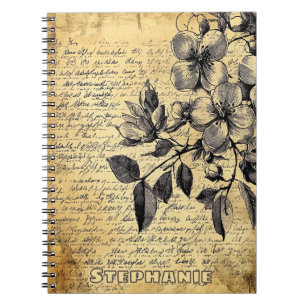 Carnet Croquis floral rustique avec calligraphie - âge (1