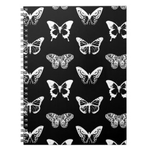 Carnet Croquis papillon, blanc et noir