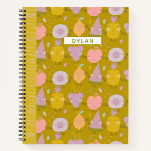 Carnet Croquis personnalisé Motif de fruits Pastel Kawaii