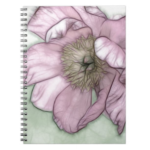 Carnet Croquis rose de fleur de pivoine