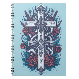 Carnet cross tattoo flower 22