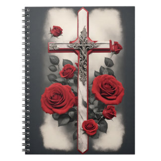 Carnet cross tattoo flower 4