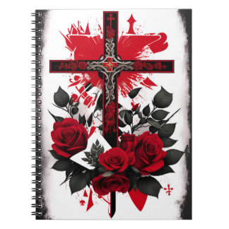 Carnet cross tattoo flower 7