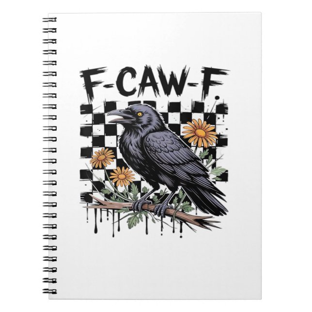 Carnet Crow Flowral, F-Caw-F Funny Bird FCAWF Moon Gothiq (Devant)