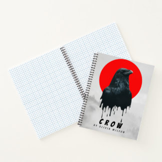 Carnet Crow in Red Sun – Dark Aesthetic Art Print