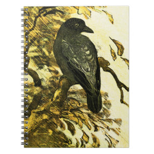 Carnet Crow vintage Perché sur une branche Theo van Hoyte