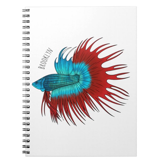 Carnet Crowntail betta fish dessin animé (Devant)