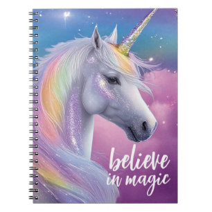 Carnet Croyez en Magic Pastel Rainbow Parties scintillant