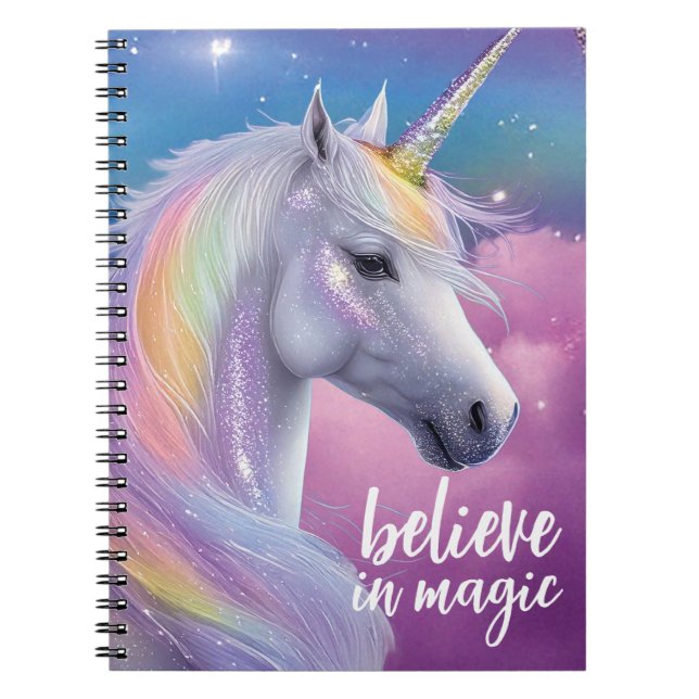 Carnet Croyez en Magic Pastel Rainbow Parties scintillant (Devant)