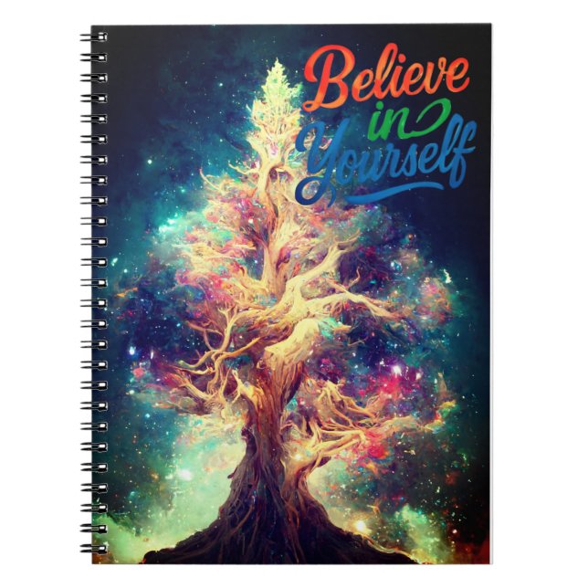 Carnet Croyez en vous - Arbre coloré Inspirationnel (Devant)