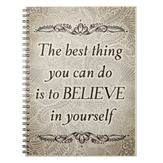 Carnet Croyez en vous - Citation motivationnelle élégante
