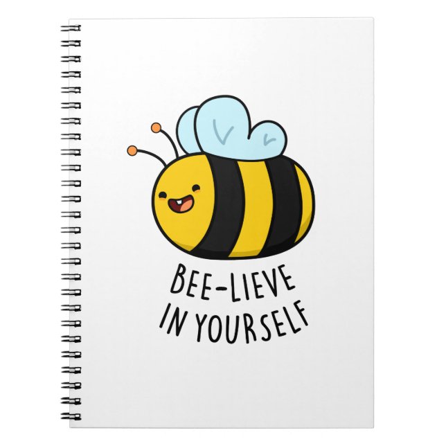 Carnet Croyez en vous-même Blague drôle d'abeille  (Devant)
