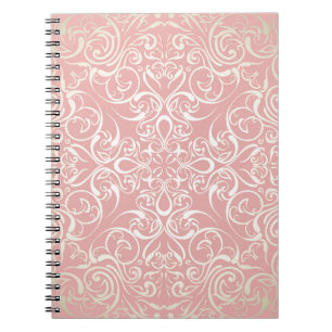 Carnet Cru, rose, floral, victorian, or, élégant, motif