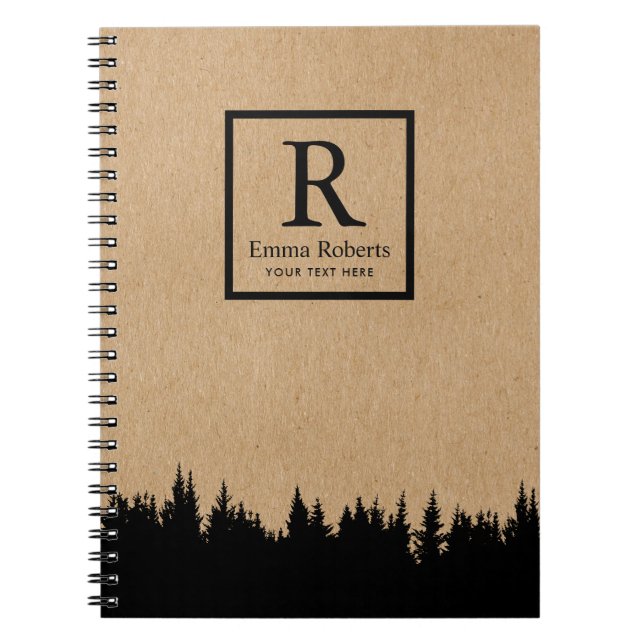Carnet Cru rustique Papier d'emballage de monogramme de (Devant)