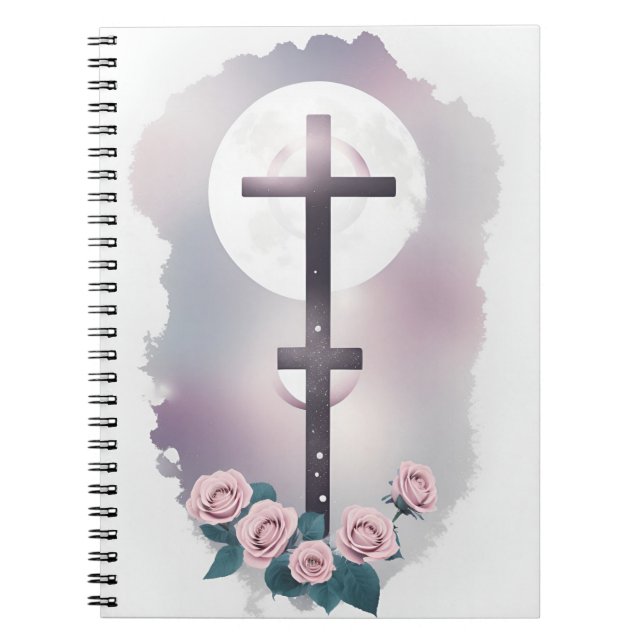 Carnet Cuaderno cross tattoo flower 29 (Devant)