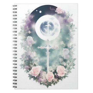 Carnet Cuaderno cross tattoo flower 31