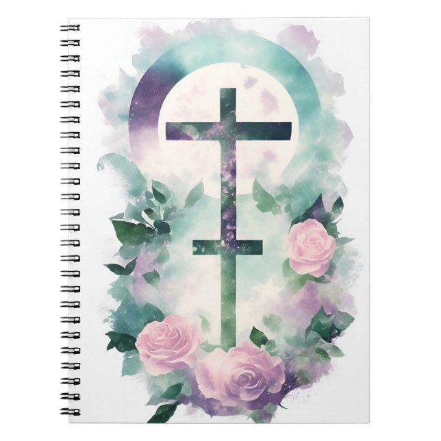 Carnet Cuaderno cross tattoo flower 32 (Devant)