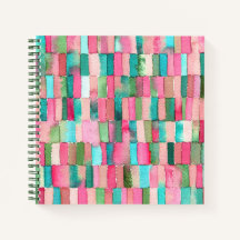 Cuaderno cuadrado con malade de acuarela