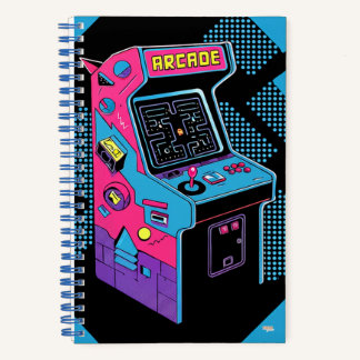 Carnet Cuaderno Cuadriculado Arcade Retro Grided