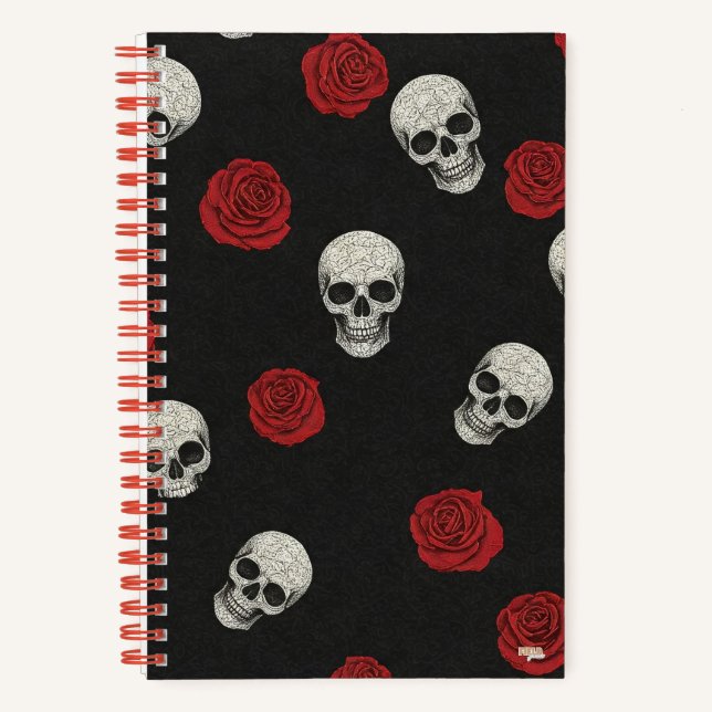 Carnet Cuaderno Cuadriculado Skulls and Roses Gridded (Recto)