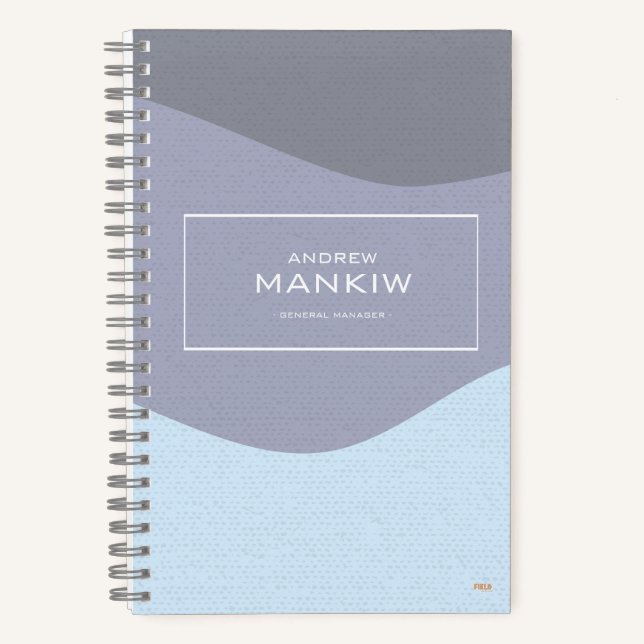 Carnet Cuaderno Cuadriculado Waves Blue-Gray Gridded (Recto)