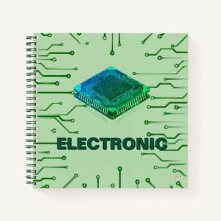 Carnet Cuaderno Electronic Chip Green