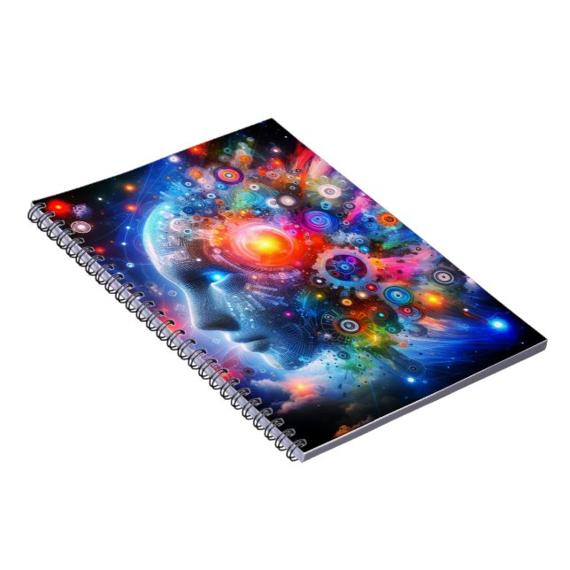 Carnet Cuaderno Espiral con Diseño de Arte Digital  (Côté Droit)