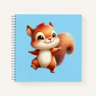 Carnet Cuaderno espiral con diseño de linda ardilla