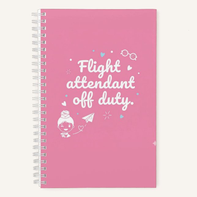 Carnet Cuaderno "Flight Attendant Off Duty" -Pink Edition (Recto)