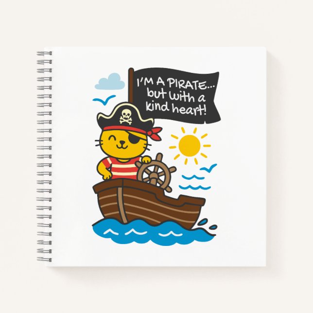 Carnet Cuaderno gato pirata – Diseño kawaii (Devant)