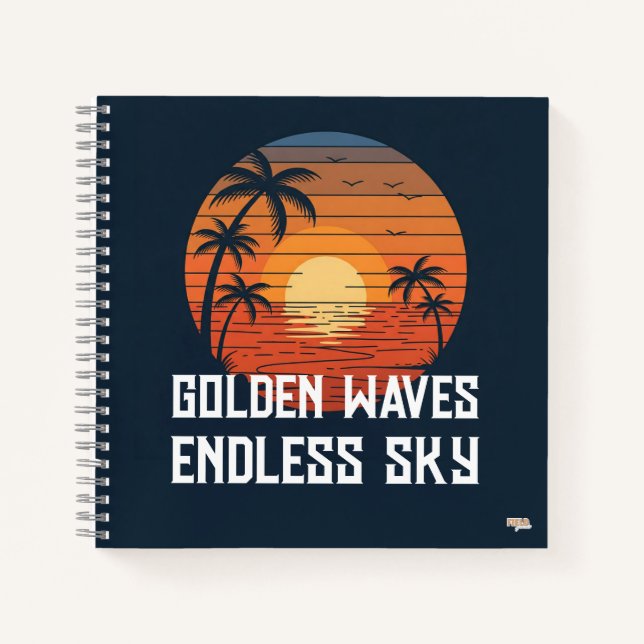 Carnet Cuaderno Golden Waves Endless Sky (Devant)