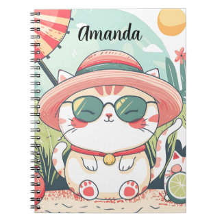 Carnet Cuaderno Kawaii Summer Cat