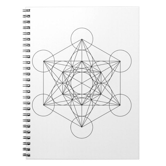 Carnet Cube de Métatron noir et blanc (Devant)