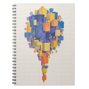 Carnet Cubes de ville abstraits flottants Géométrique aqu