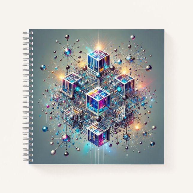 Carnet Cubes Lumineux et Conception de Grille Moléculaire (Devant)