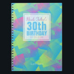 Carnet Cubist Abstrait Pastel 30th Birthday Guest Book 2a<br><div class="desc">Beau arrière - plan abstrait (couleurs pastel : bleu,  vert clair et rose) avec une étiquette carré blanche semi-transparente (minuscule bordure transparente) pour nom,  date et anniversaire. Tout est personnalisable. Disponible en couverture rigide.</div>