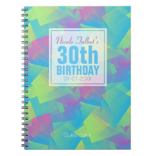 Carnet Cubist Abstrait Pastel 30th Birthday Guest Book 2a